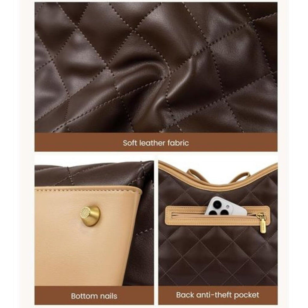 White Purse for Women – Soft Leather Quilted Hobo Handbag Crossbody Shoulder Bag