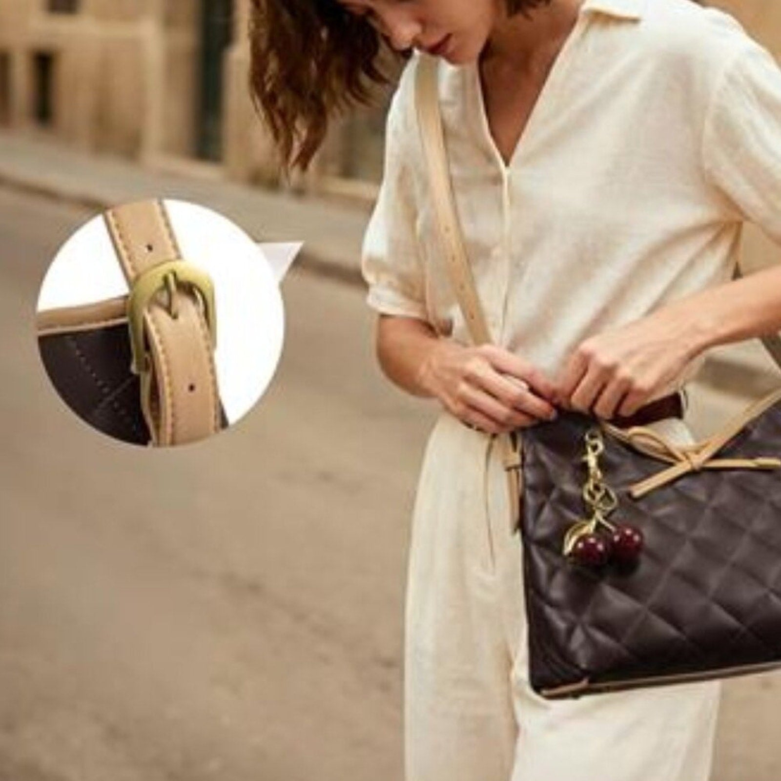 White Purse for Women – Soft Leather Quilted Hobo Handbag Crossbody Shoulder Bag