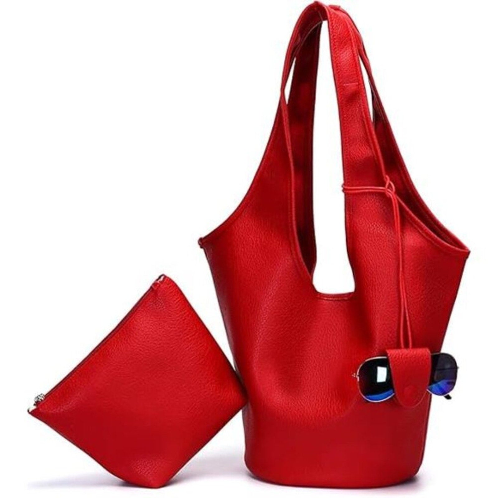 Herald Slouchy Hobo Bags for Women 2PCS Vegan Leather Large Capacity Shoulder