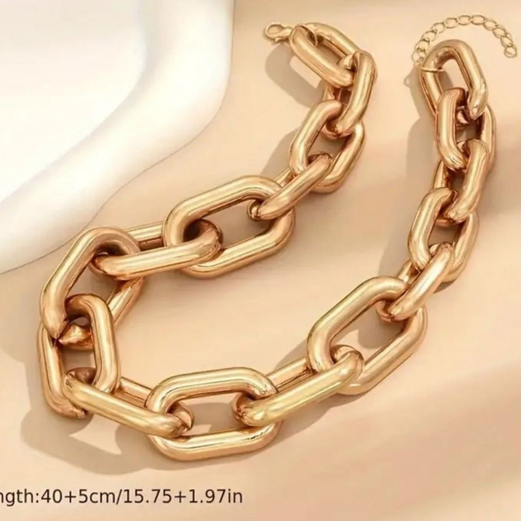 Chunky Chain Necklace Metal Punk Hip Hop Style