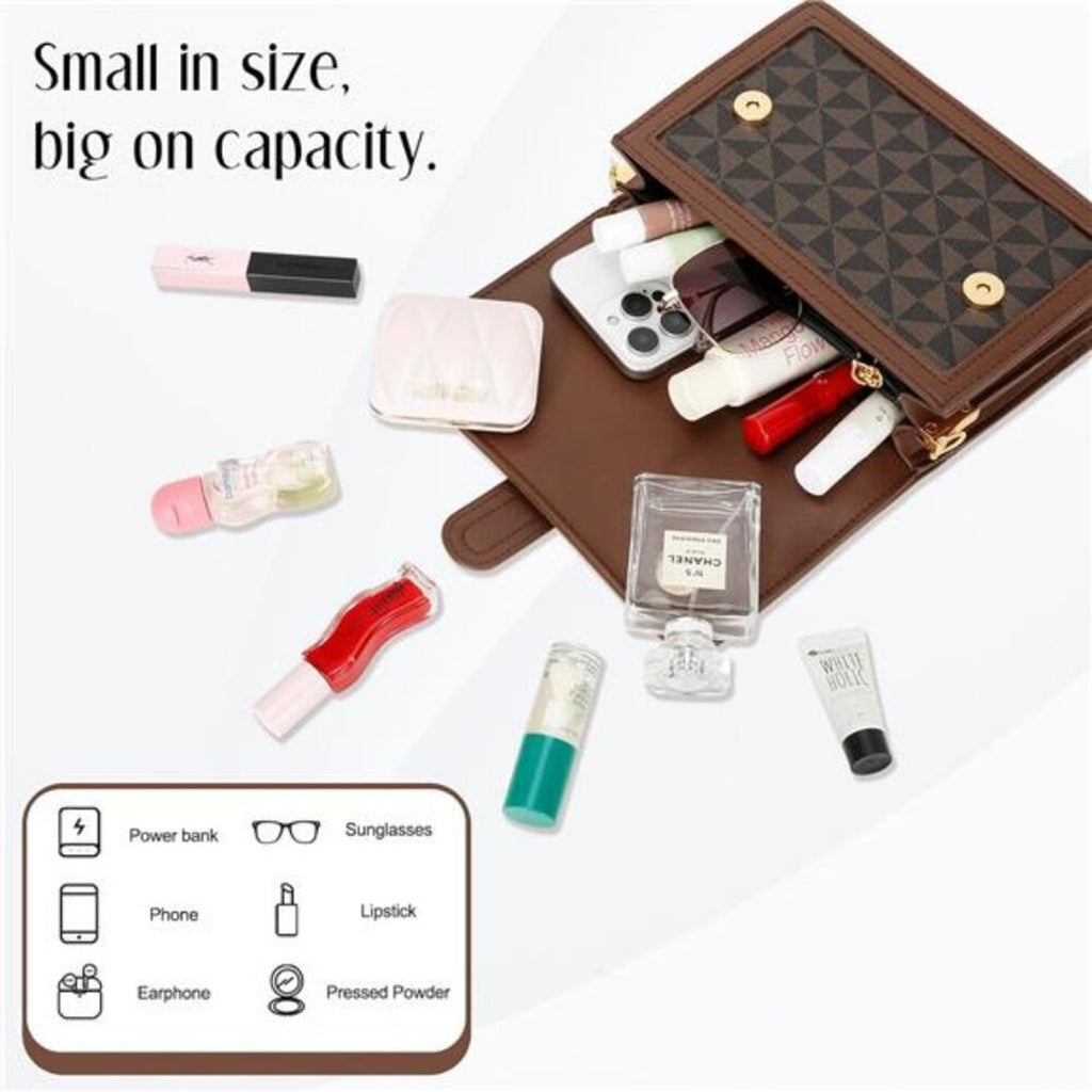 Crossbody Bags Top Handle Purses for Lady, Brown Vegan Leather Women's Handbags