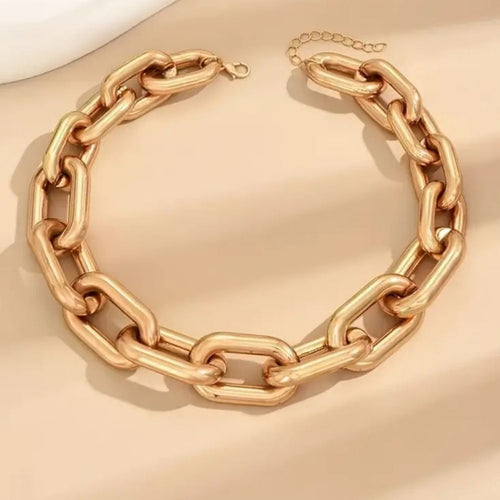 Chunky Chain Necklace Metal Punk Hip Hop Style