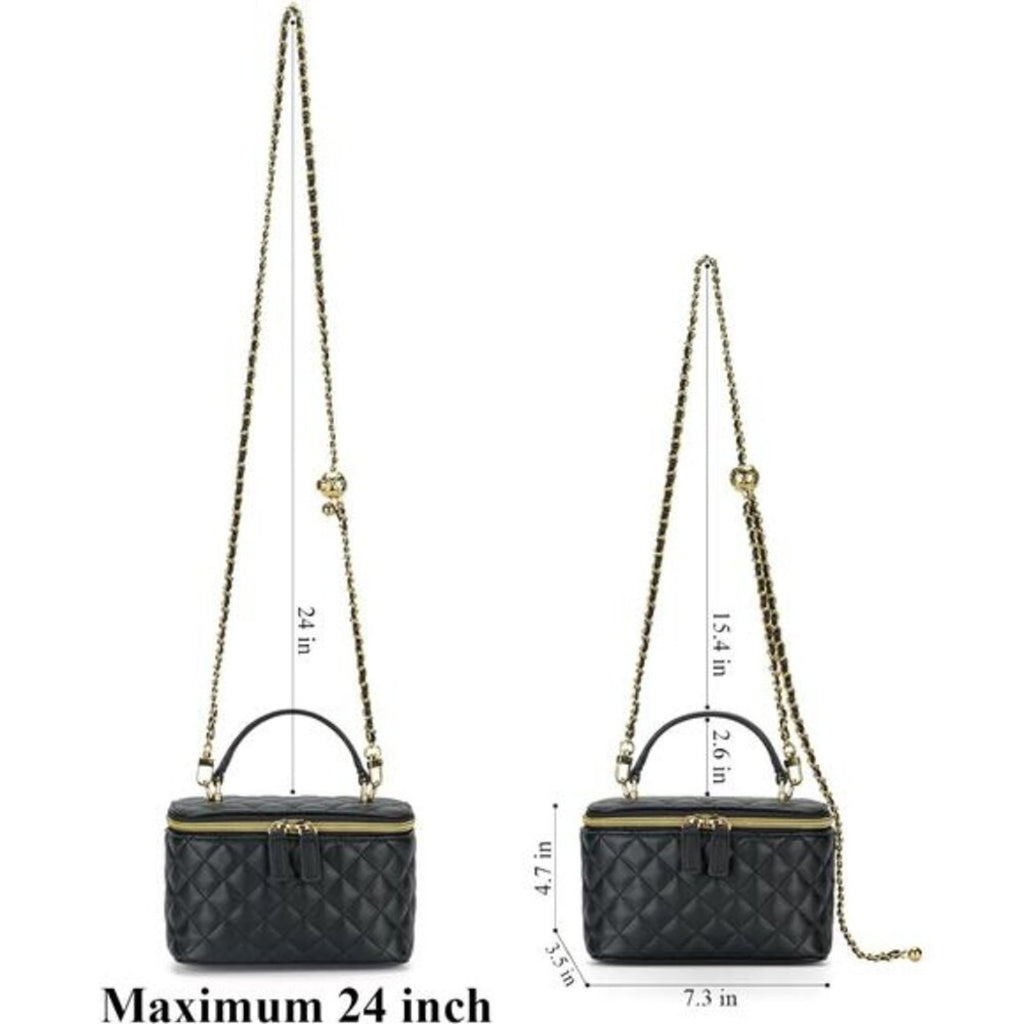 Mini Quilted Box Crossbody Bags for Women, Small Square Designer Clutch Purses