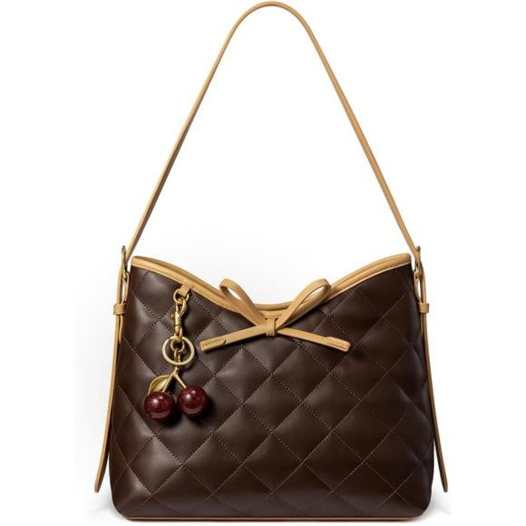 Purses for Women Soft Brown Vegan Leather Hobo Handbags Quilted Crossbody Bag
