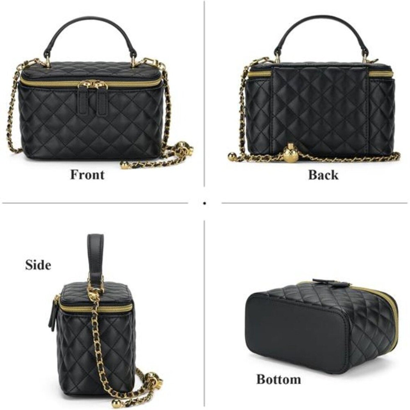 Mini Quilted Box Crossbody Bags for Women, Small Square Designer Clutch Purses