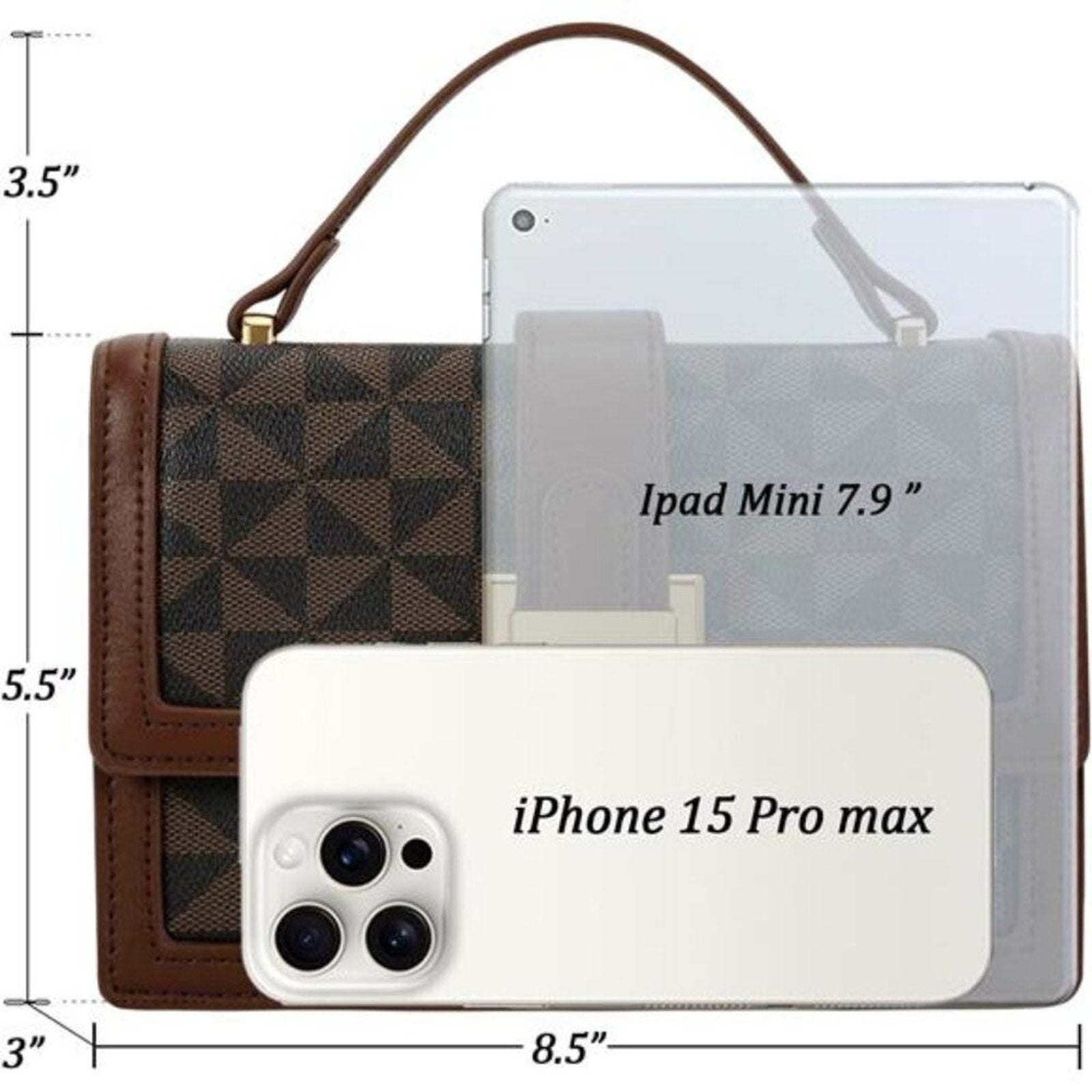 Crossbody Bags Top Handle Purses for Lady, Brown Vegan Leather Women's Handbags