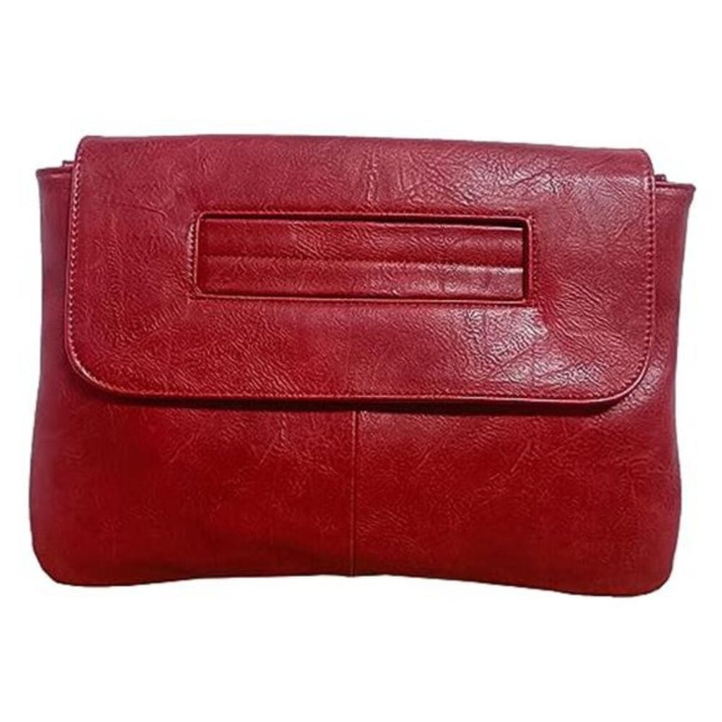Women Handbags Red Vegan Leather Clutch Handbag Messenger Bag Large Solid High